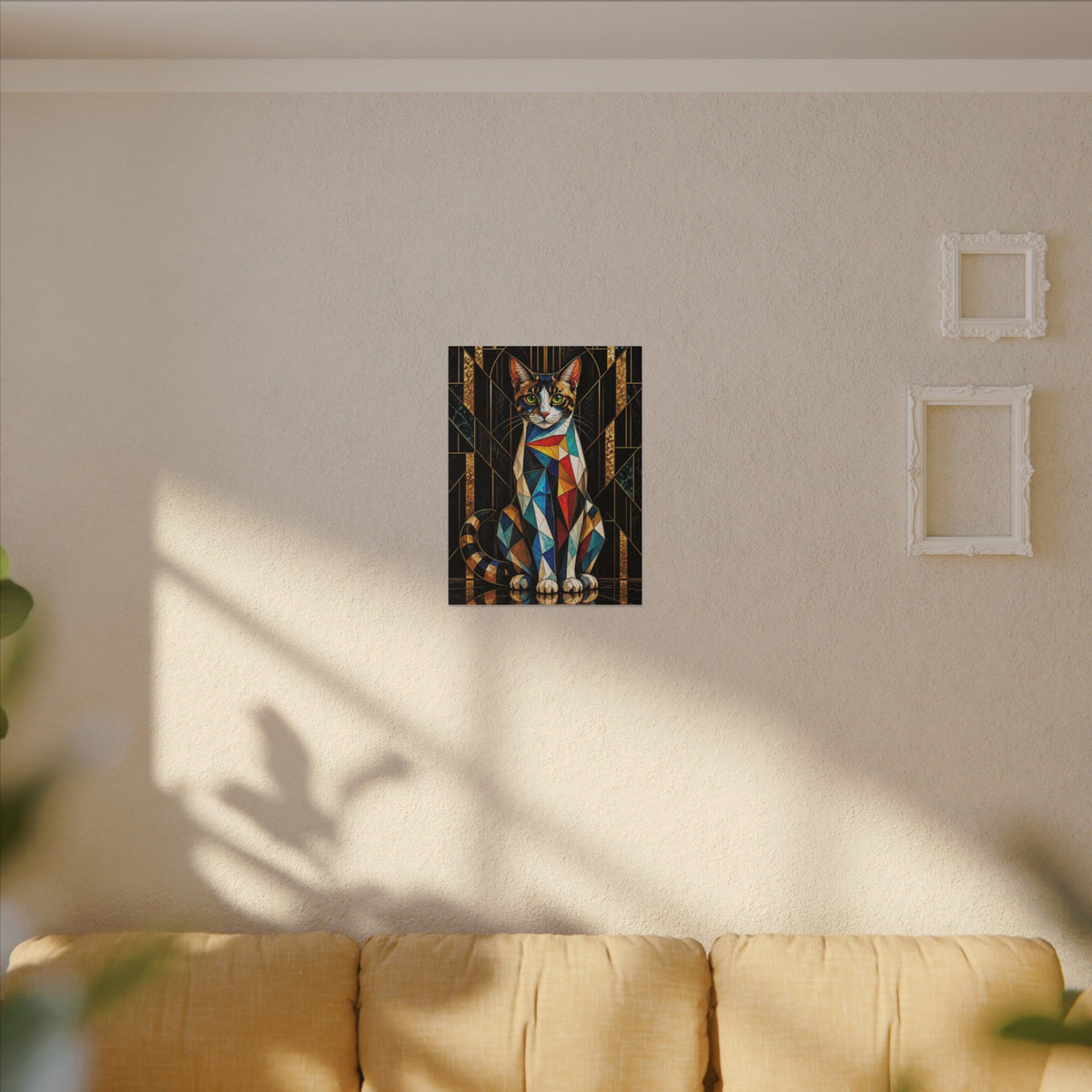 Curious Geometry – Geometric Cat Portrait Canvas Print