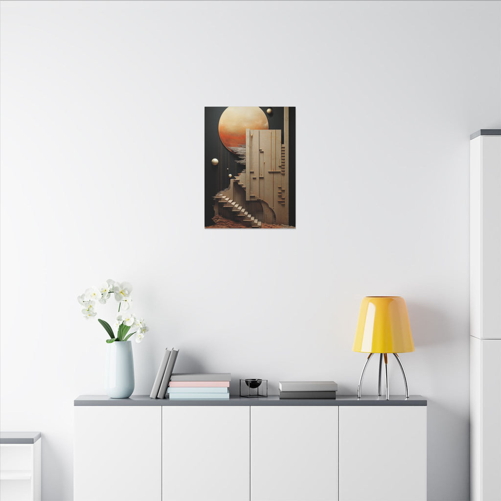Stairway to Elsewhere – Surreal Futurist Architecture Canvas Print