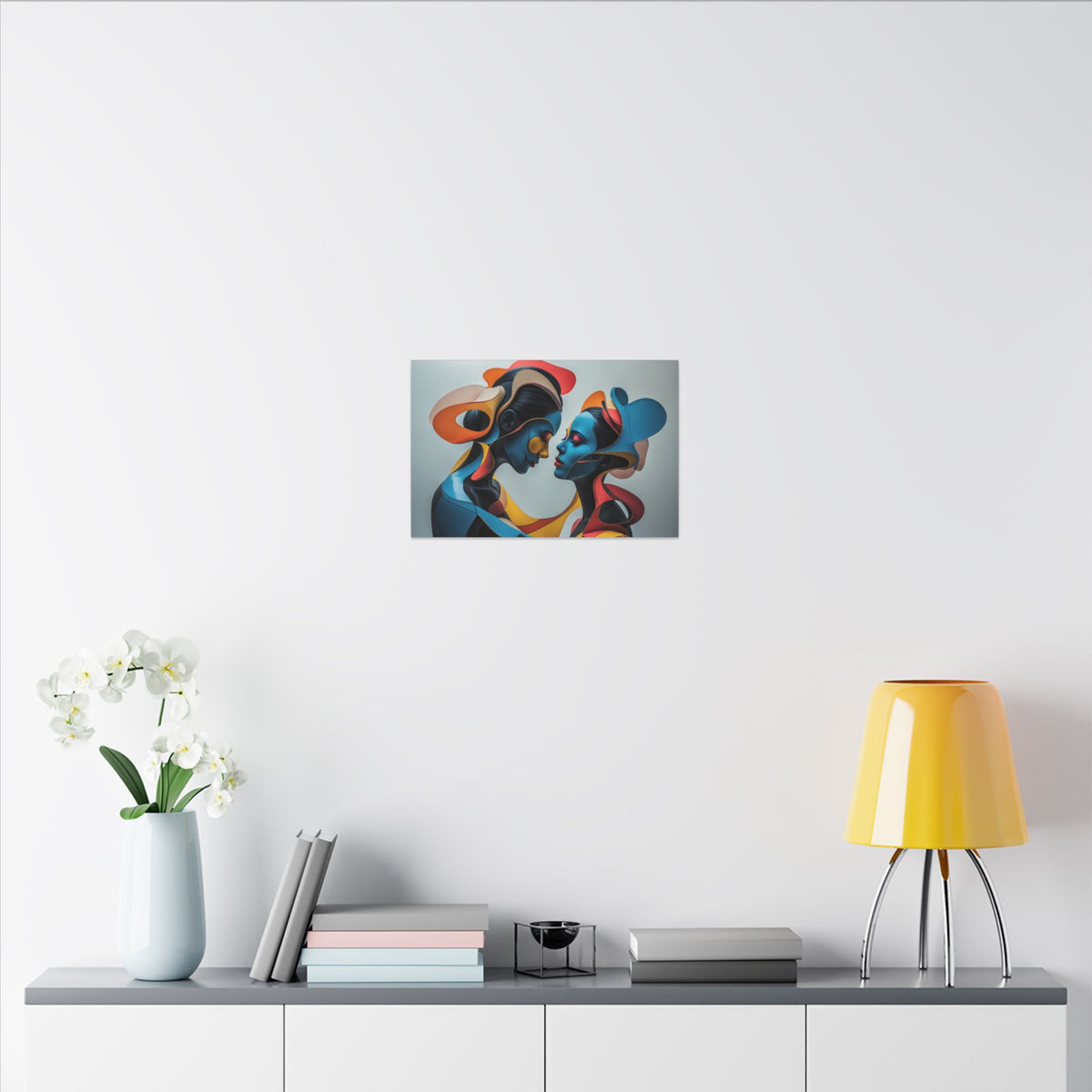 Almost Touching – Futurist Dual Portrait Canvas Print