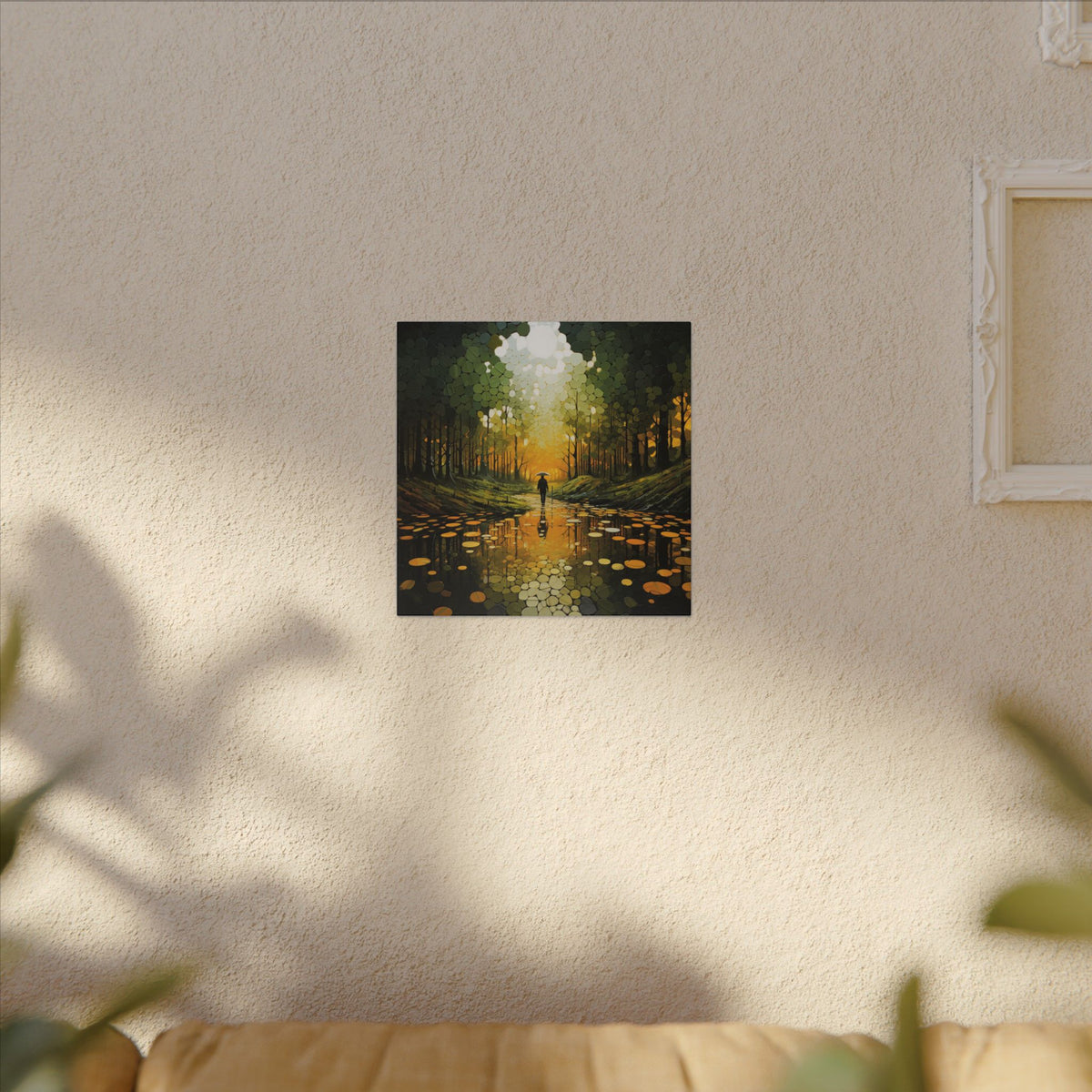 Into the Gold – Abstract Forest Landscape Canvas Print
