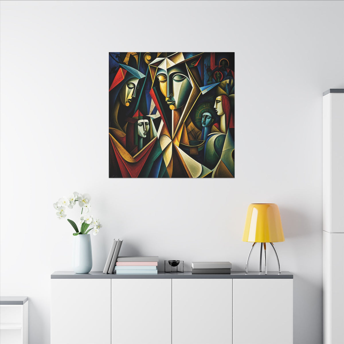 The Ones Who Walk With Us — Abstract Figurative Cubist Art Print
