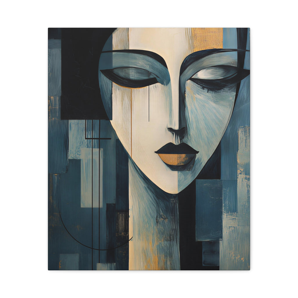 The Quiet Between — Modern Cubist Woman Fine Art Print