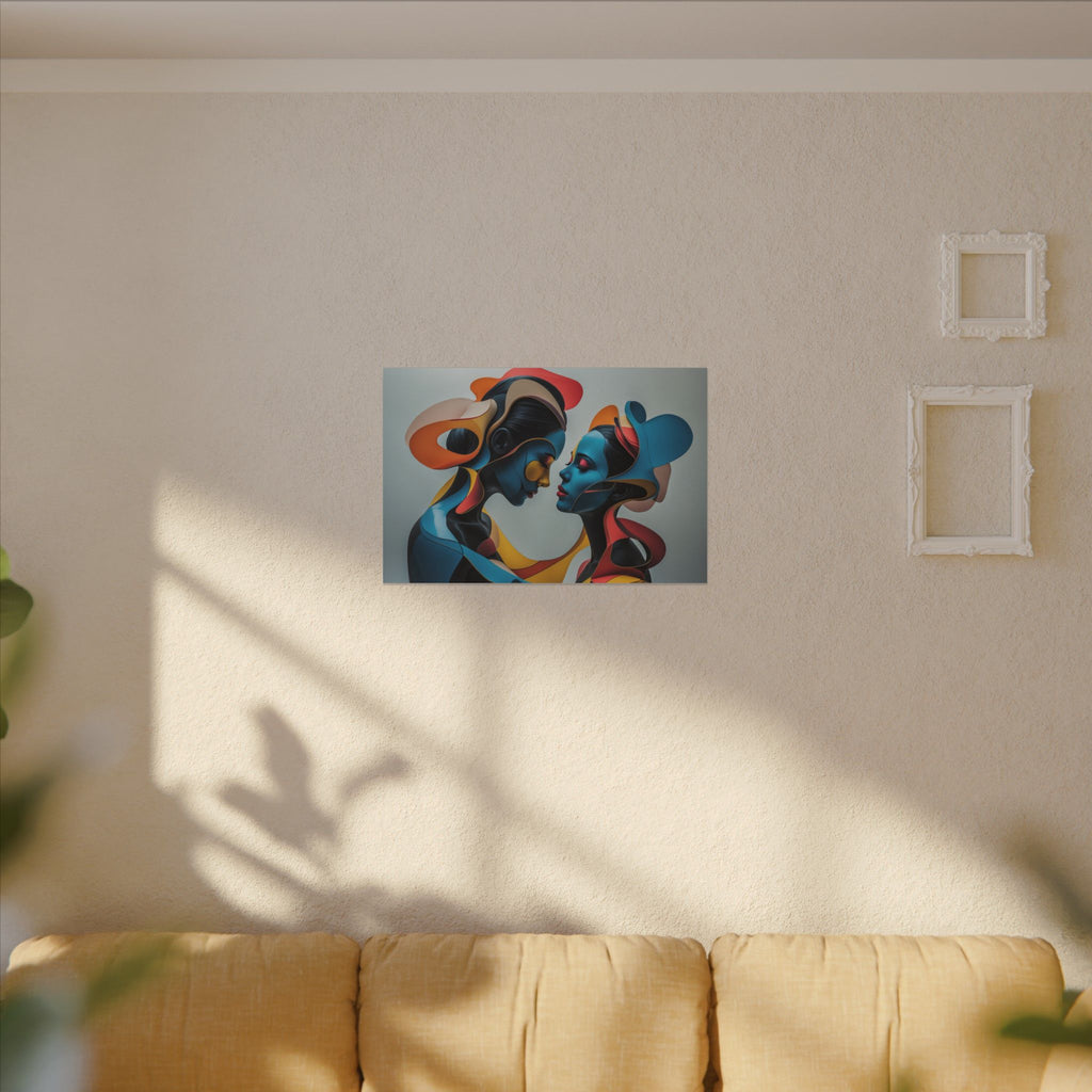 Almost Touching – Futurist Dual Portrait Canvas Print