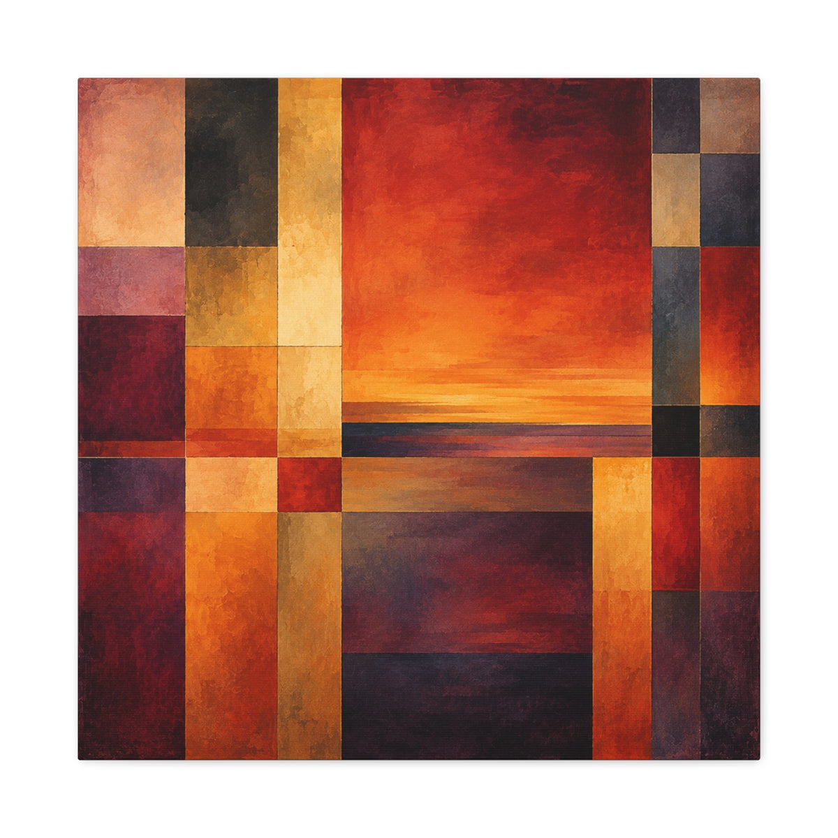 Afterglow Structure — Geometric Sunset Abstract Fine Art Print