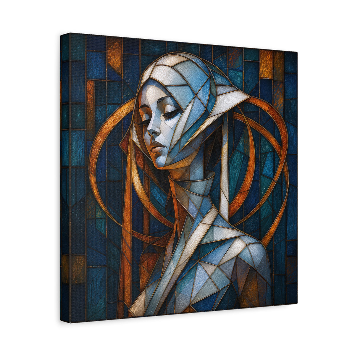 Cathedral of Her Own — Modern Stained Glass Woman Portrait Art