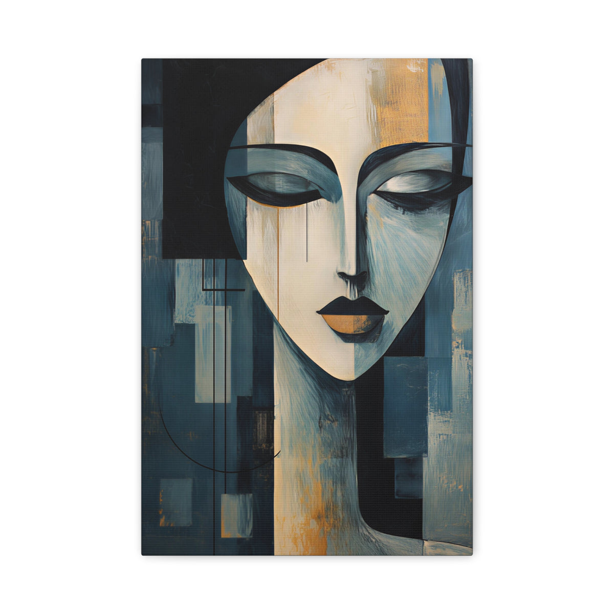 The Quiet Between — Modern Cubist Woman Fine Art Print