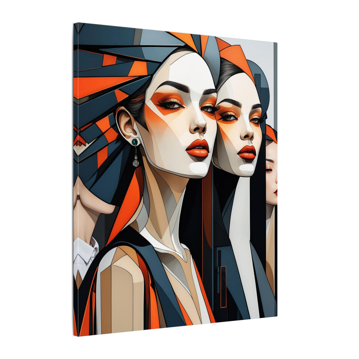 Second Impression – Geometric Fashion Portrait Canvas Print
