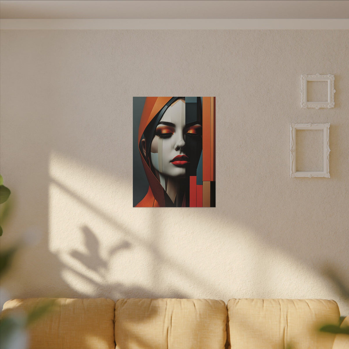 Becoming Art – Geometric Female Portrait Canvas Print
