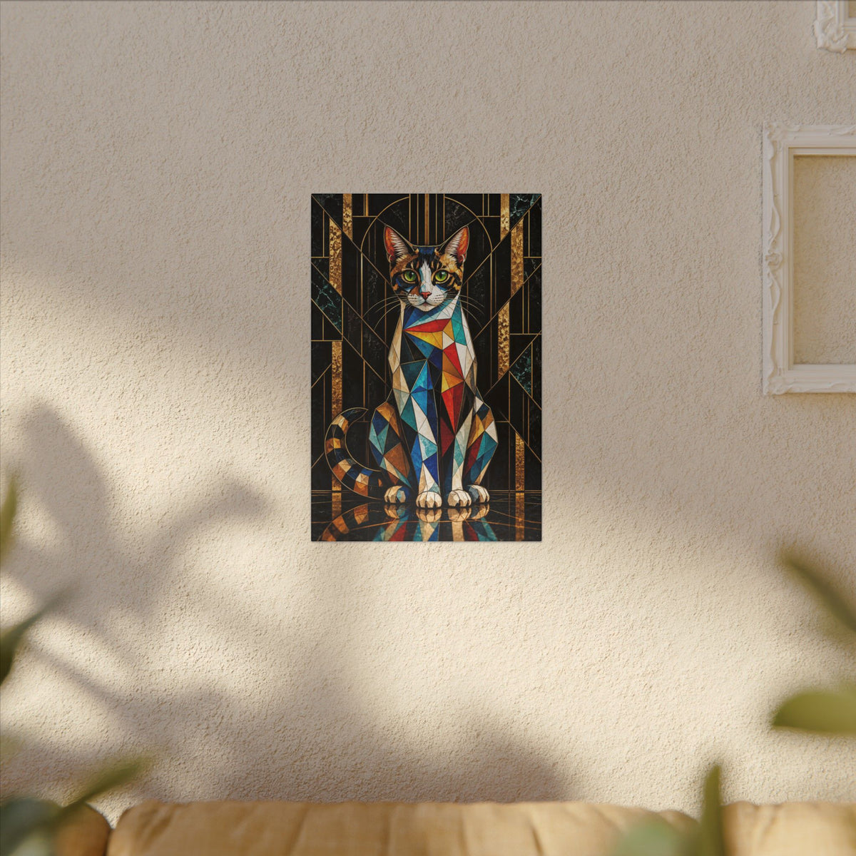 Curious Geometry – Geometric Cat Portrait Canvas Print