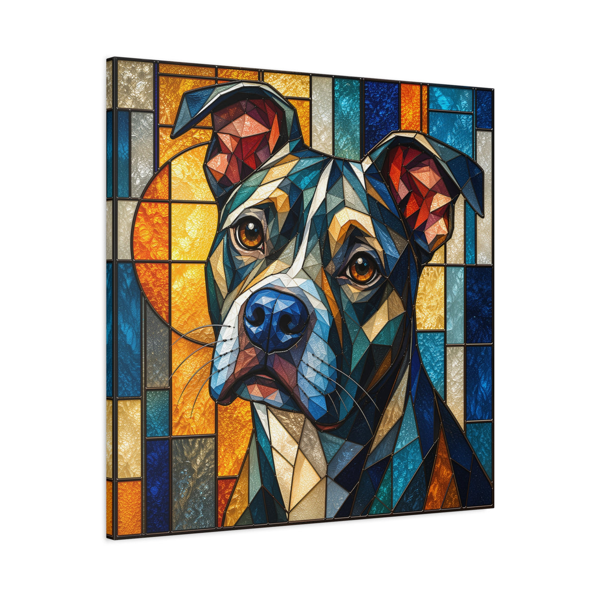Heart of a Boxer — Stained Glass Dog Portrait Wall Art