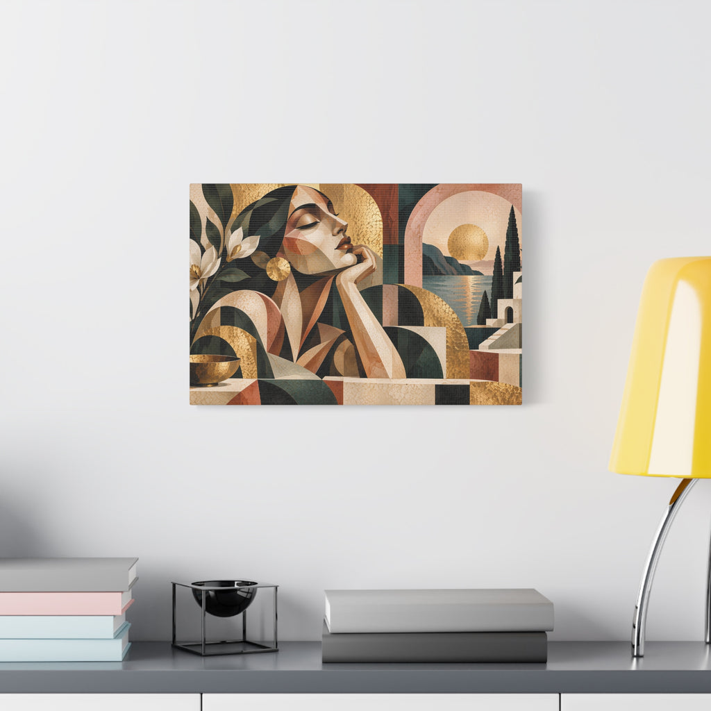 Mediterranean Reverie — Cubist Botanical Portrait Wall Art