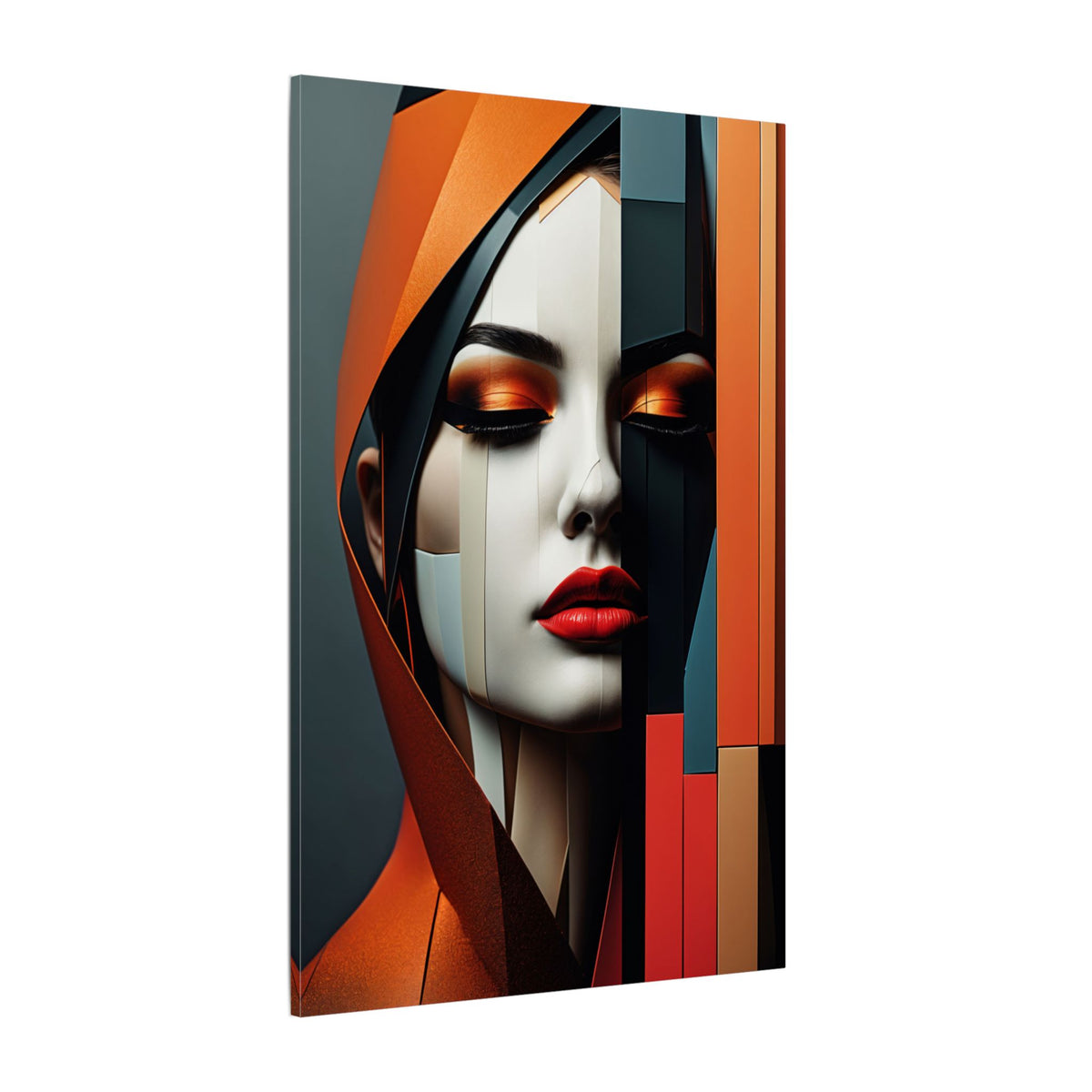 Becoming Art – Geometric Female Portrait Canvas Print