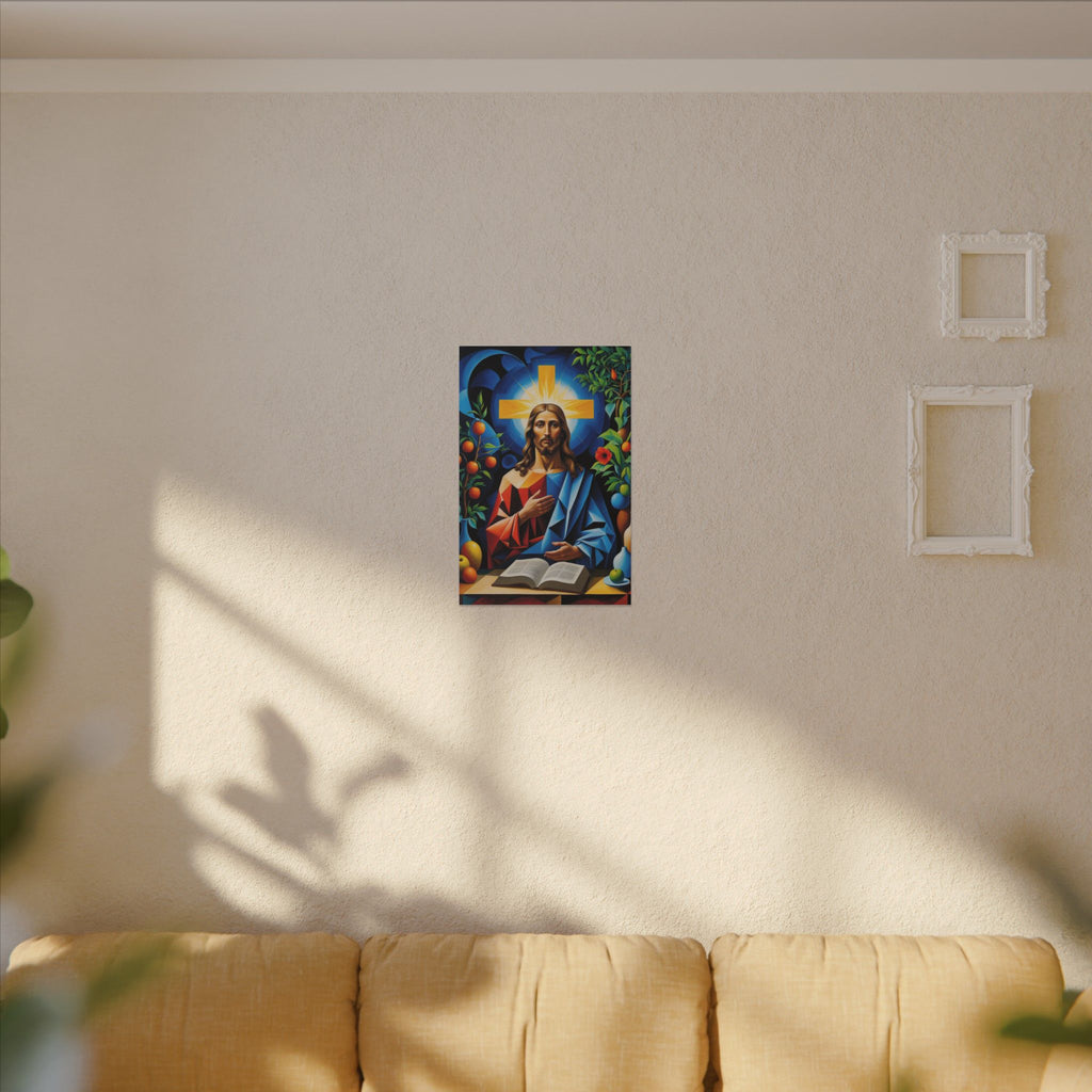 Garden of Grace – Modern Geometric Jesus Canvas Print