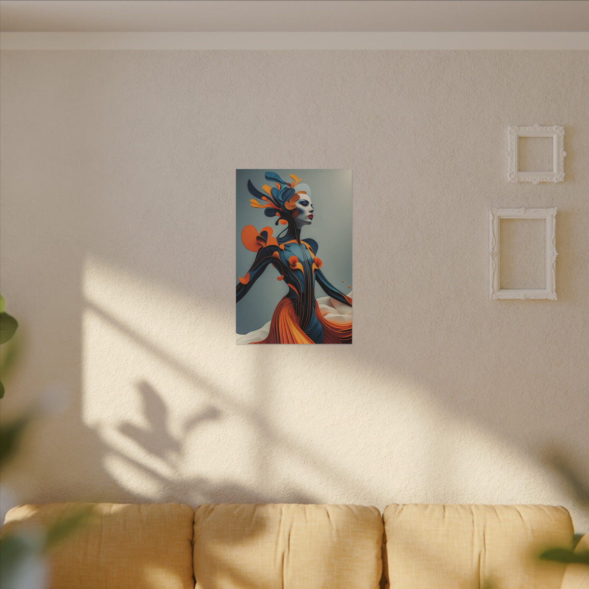 Dressed for Another World – Futuristic Fashion Portrait Canvas Print