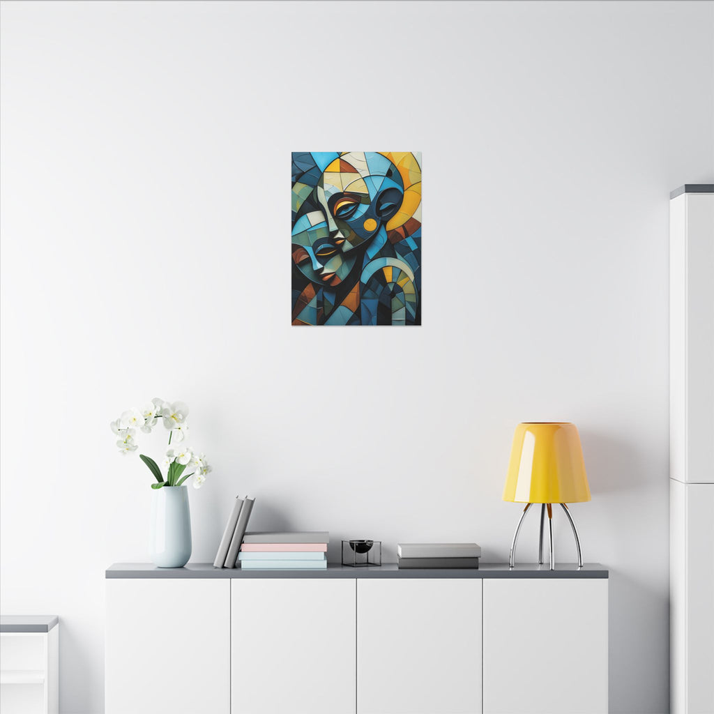 Shared Geometry – Abstract Dual Portrait Canvas Print