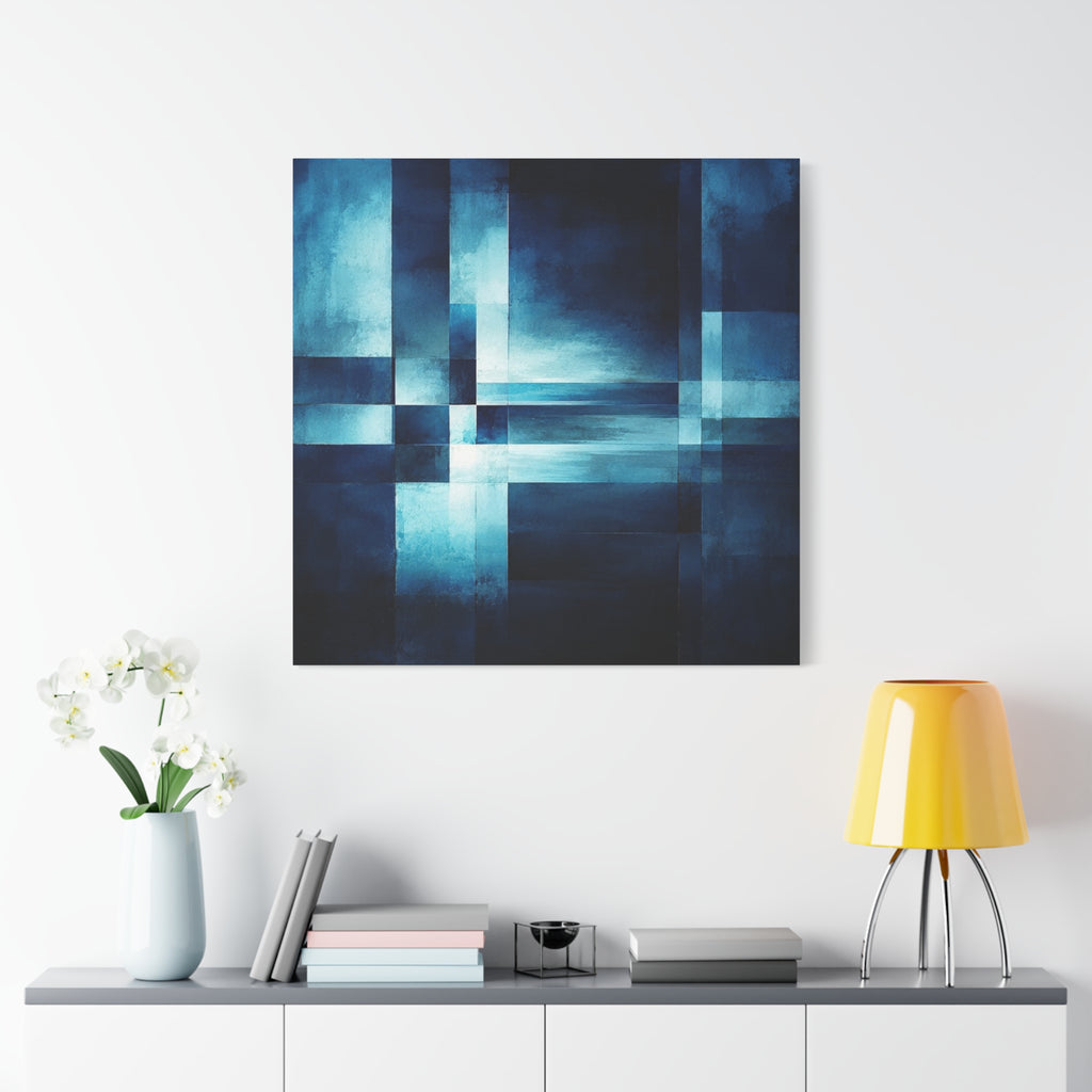 Blue Interval — Geometric Nocturne Abstract Fine Art Print