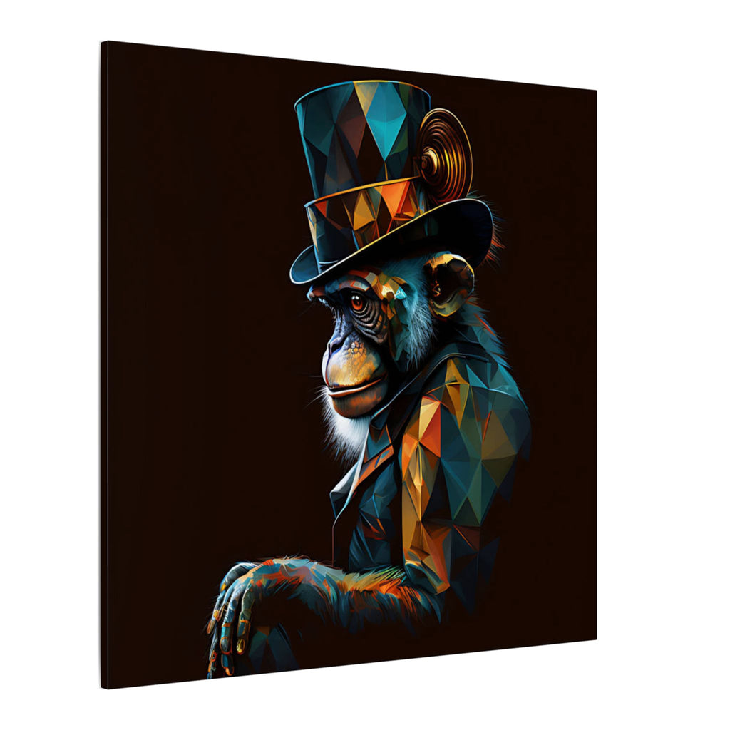 The Unusual Gentleman – Geometric Chimp Portrait Canvas Print
