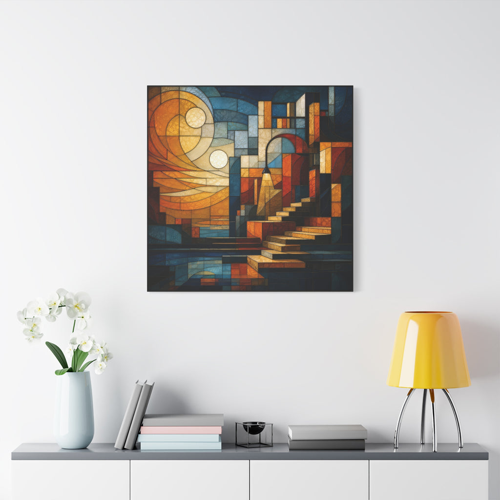 The Way Forward — Modern Architectural Stained Glass Abstract Wall Art