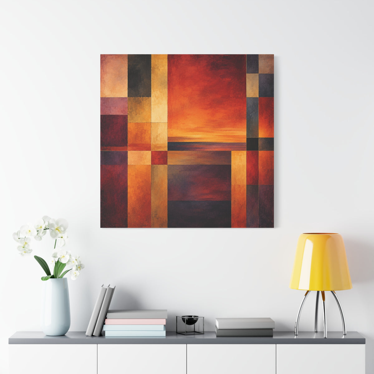 Afterglow Structure — Geometric Sunset Abstract Fine Art Print
