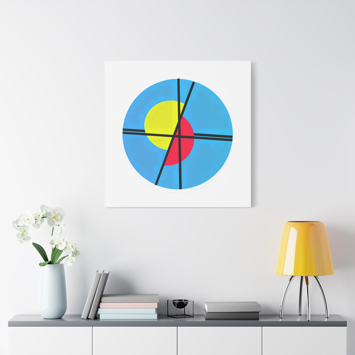 Primary Tension – Minimal Geometric Circle Canvas Print