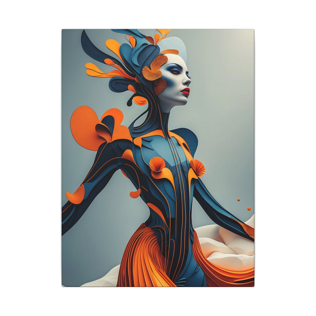 Dressed for Another World – Futuristic Fashion Portrait Canvas Print