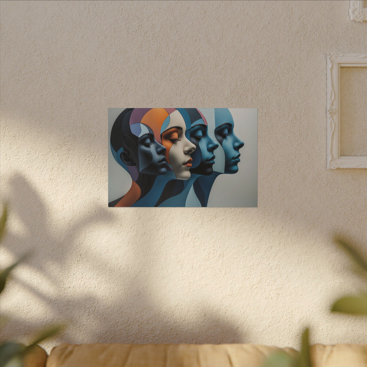 Echoes of Self – Modern Geometric Female Portrait Wall Art