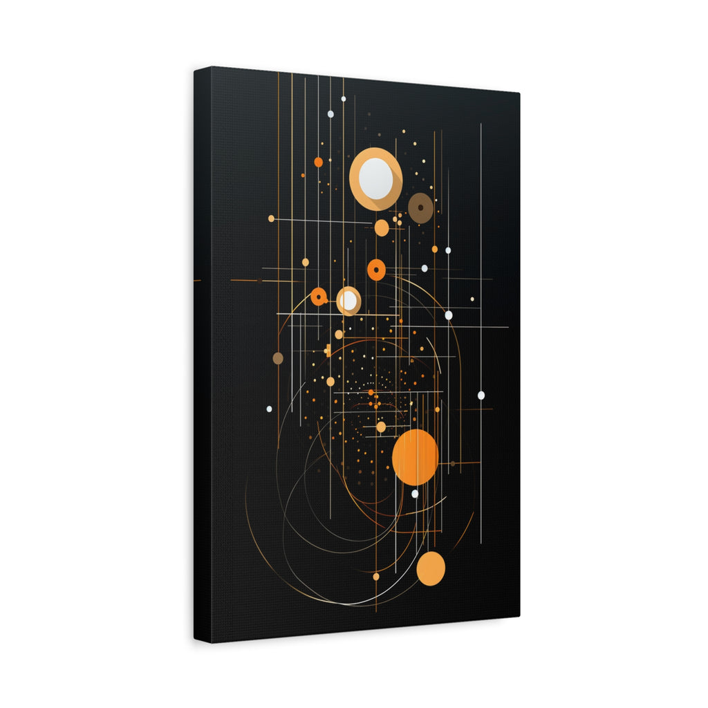 Orbital Blueprint No. 1— Modern Orange and Gold Wall Art