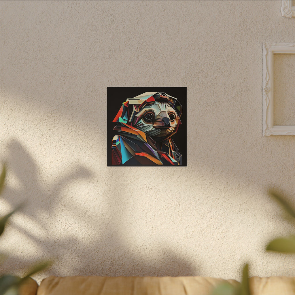 Master of Eventually – Geometric Sloth Portrait Canvas Print