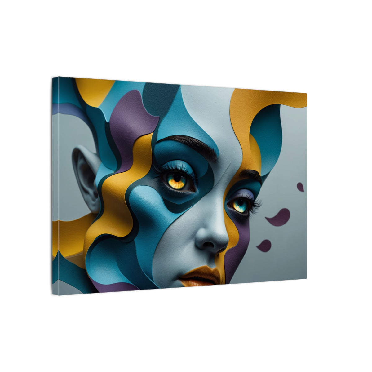 Soft Frequency – Abstract Geometric Female Portrait Canvas Print