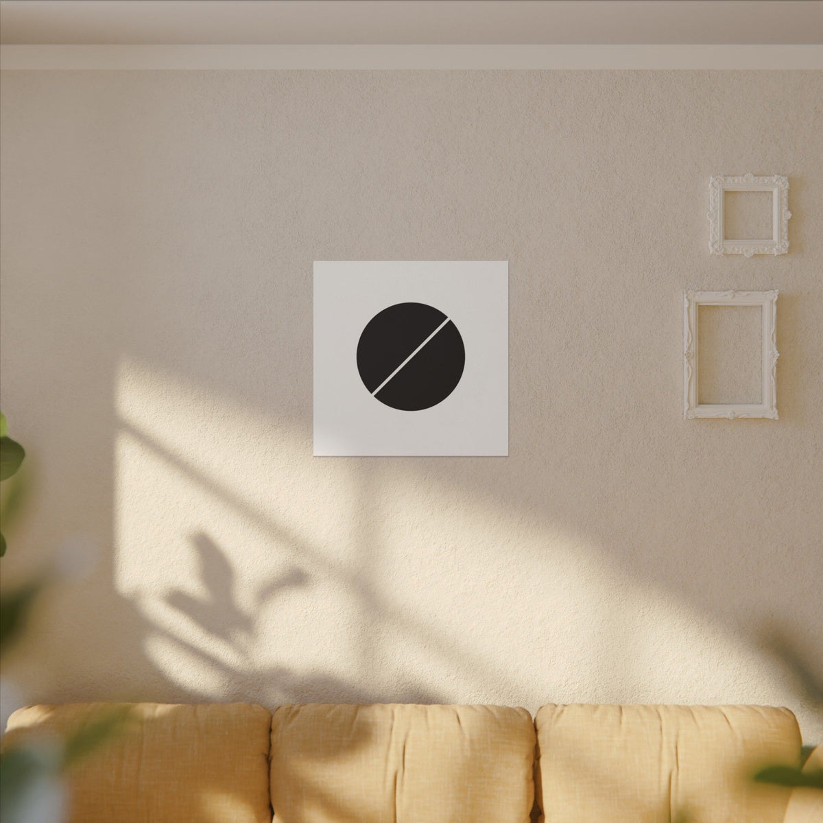 The Line Between – Minimalist Geometric Circle Canvas Print