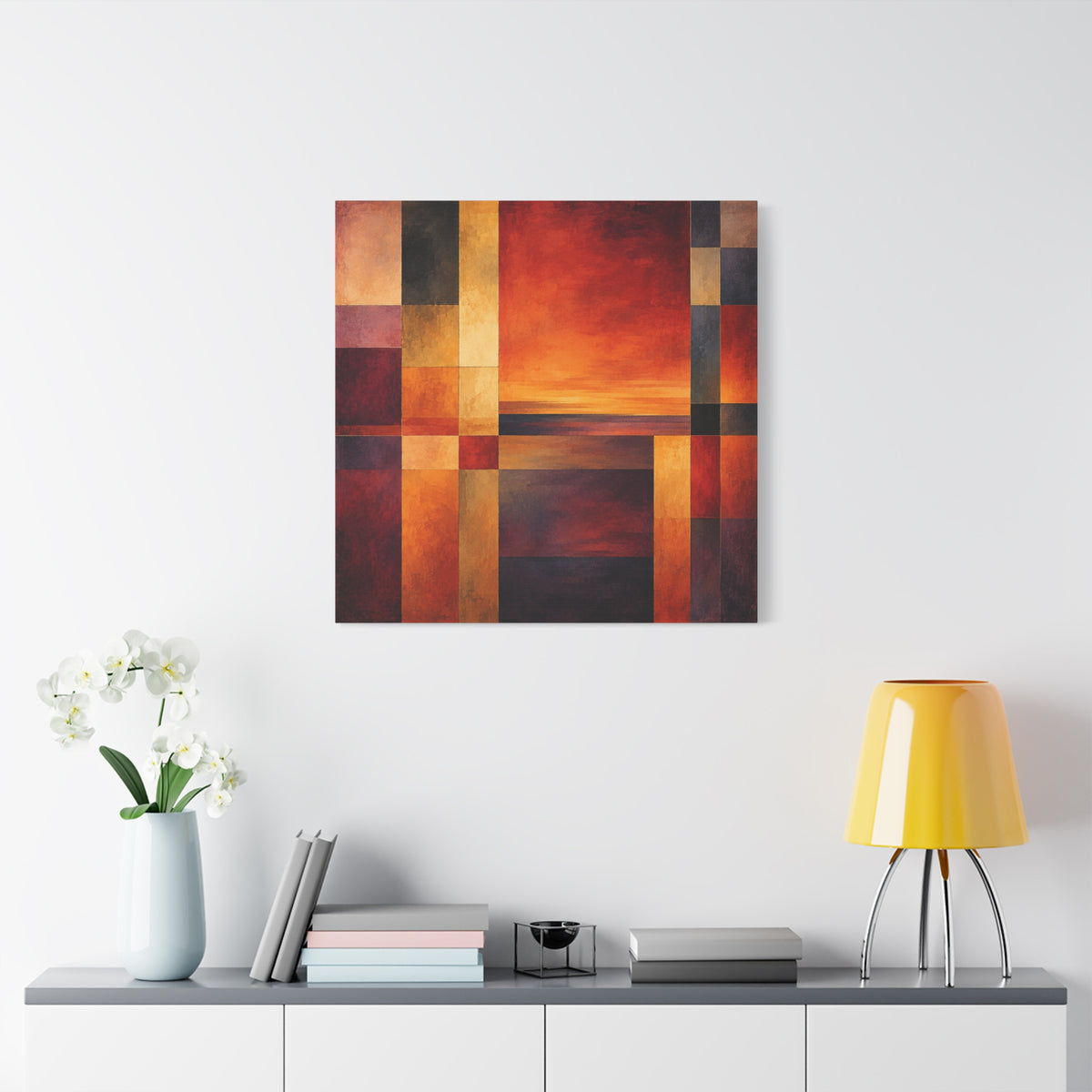 Afterglow Structure — Geometric Sunset Abstract Fine Art Print