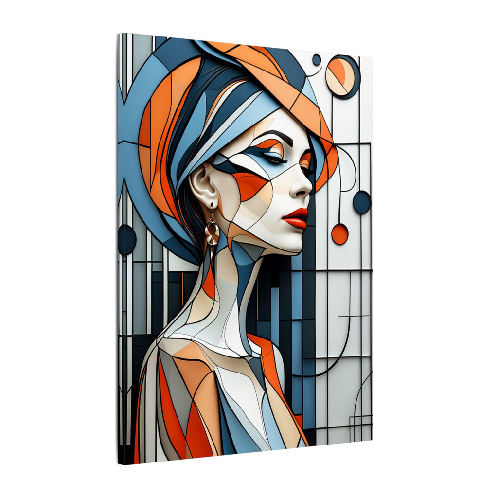 Poise in Orbit – Geometric Female Portrait Canvas Print