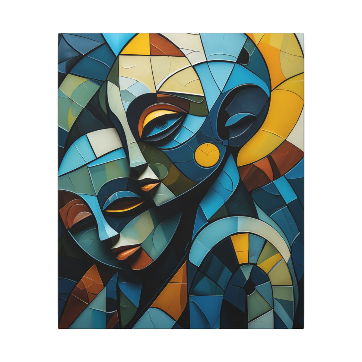 Shared Geometry – Abstract Dual Portrait Canvas Print