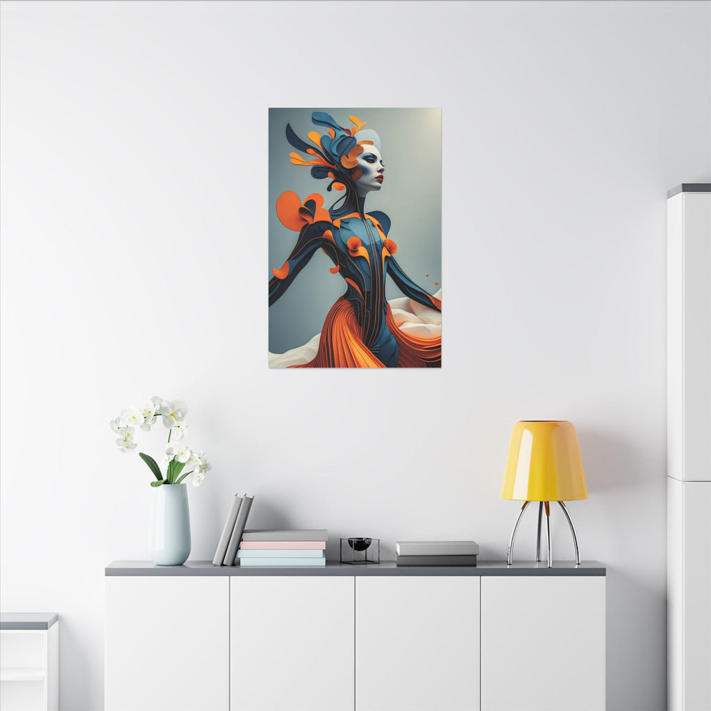 Dressed for Another World – Futuristic Fashion Portrait Canvas Print