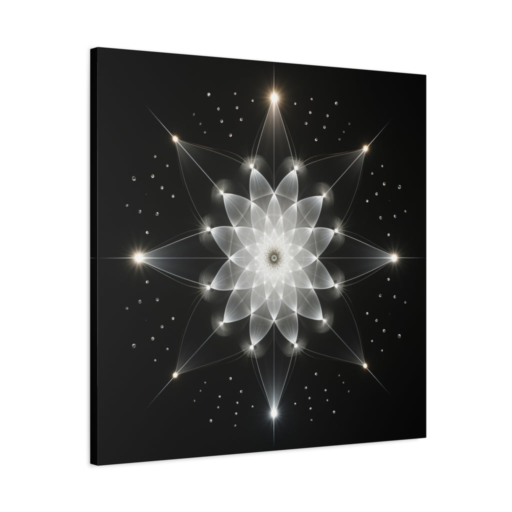 Constellation in Bloom — Monochrome Sacred Geometry Wall Art