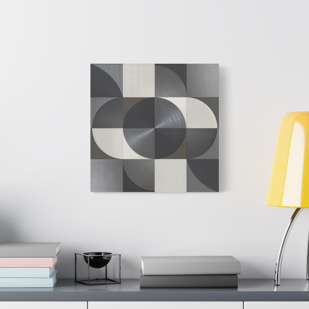 Measured Silence – Monochrome Geometric Circle Canvas Print