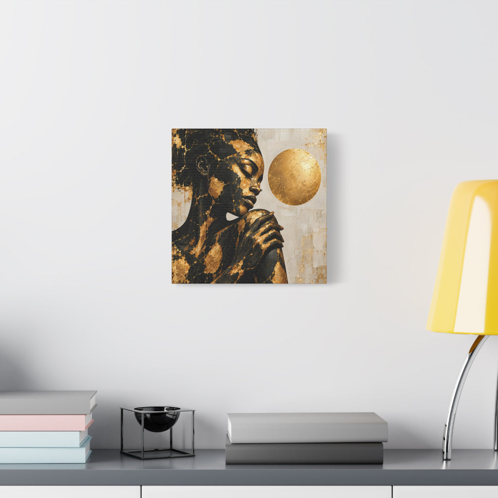 Held in Gold — Modern Black & Gold Woman Portrait