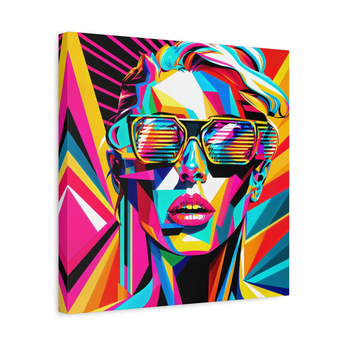 City Voltage – Neon Pop Art Portrait Canvas Print