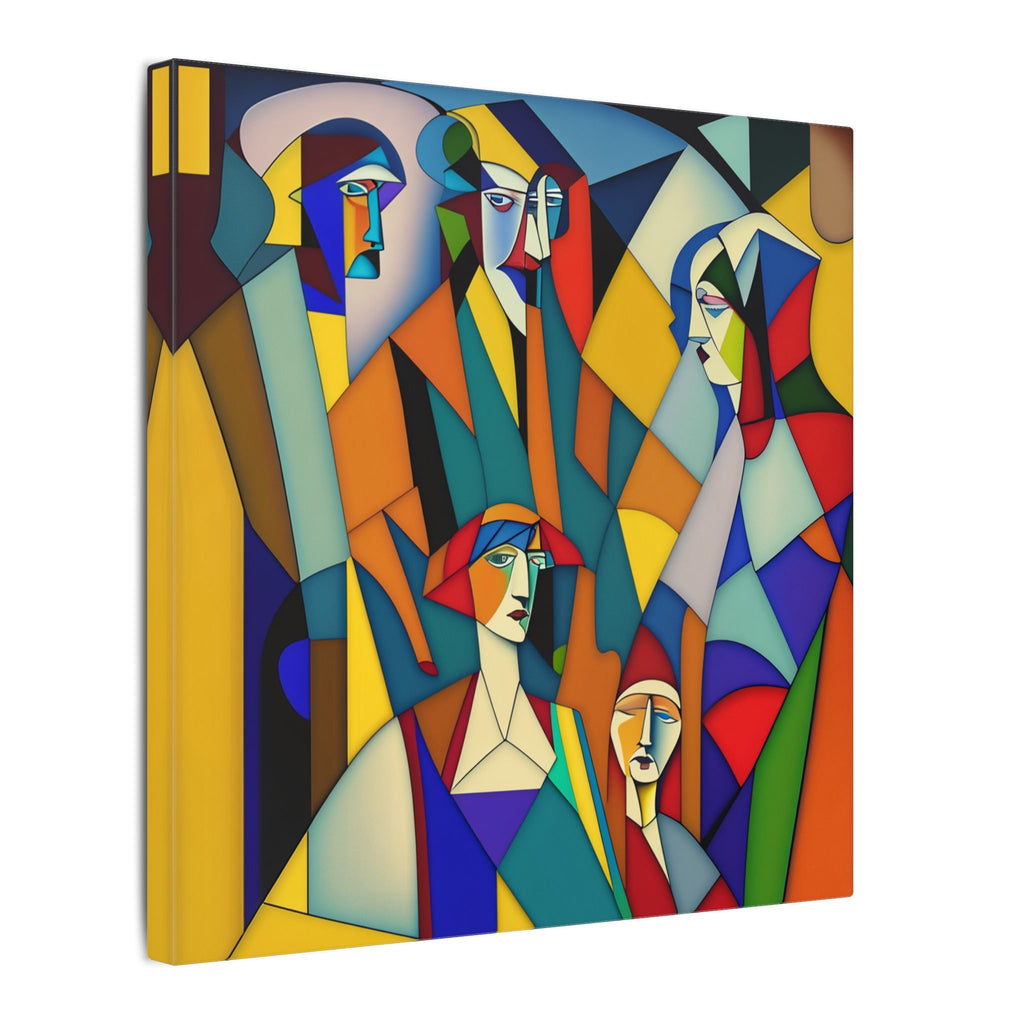 The Gathering of Selves – Colorful Geometric Figurative Canvas Print