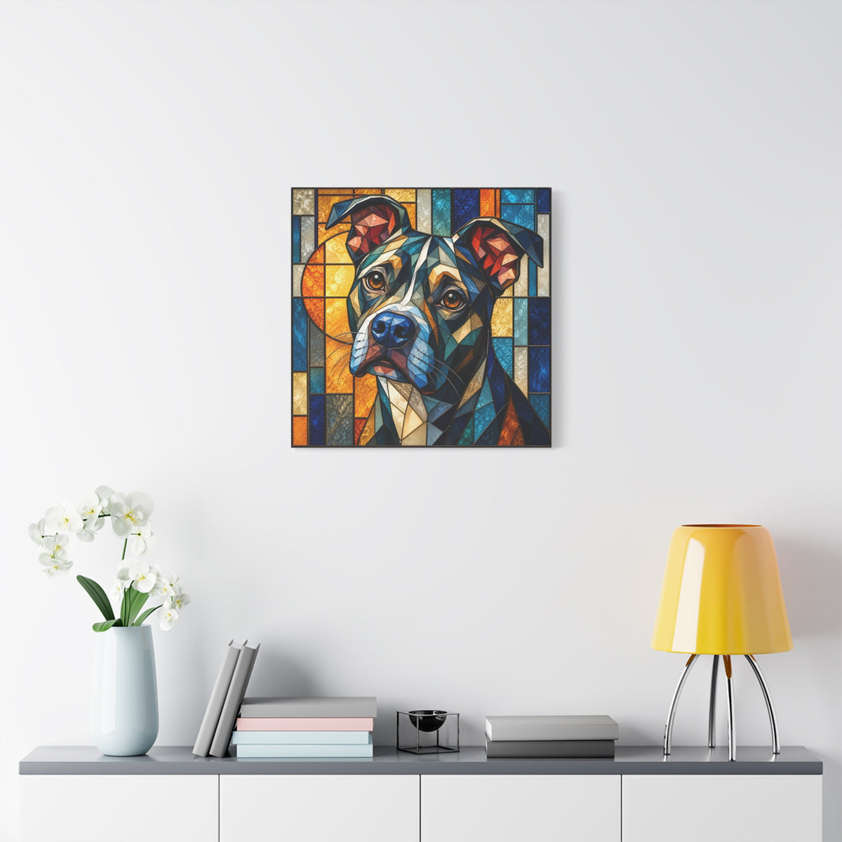 Heart of a Boxer — Stained Glass Dog Portrait Wall Art