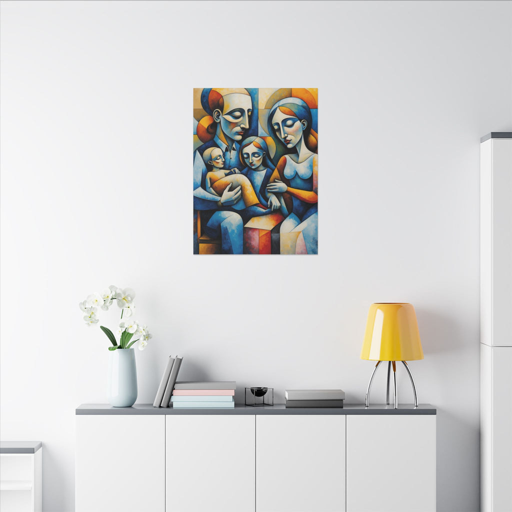 Held Together – Modern Geometric Family Portrait Canvas Print