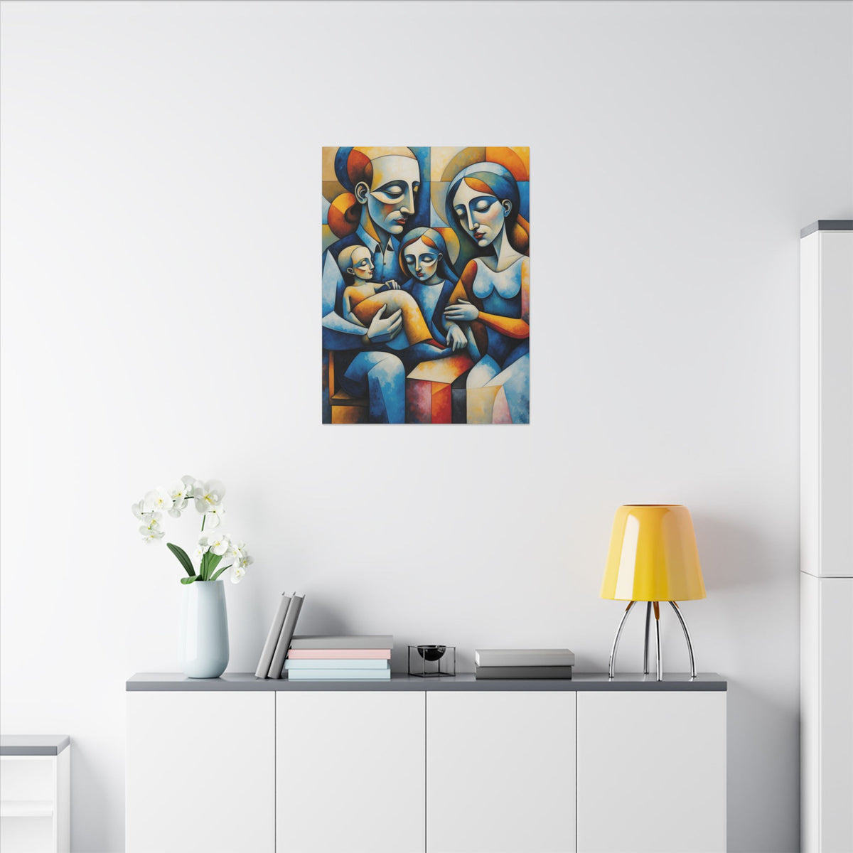 Held Together – Modern Geometric Family Portrait Canvas Print