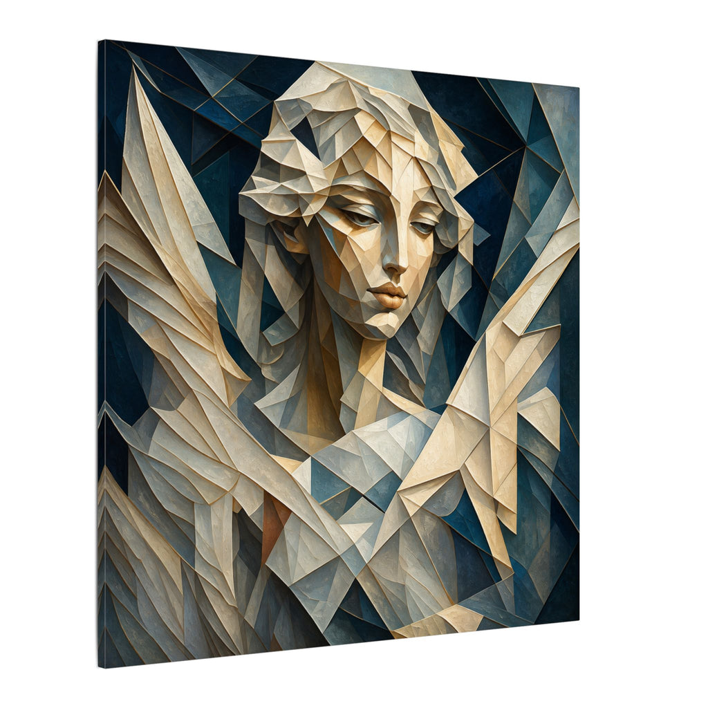 Quiet Messenger – Faceted Cubist Angel Canvas Print