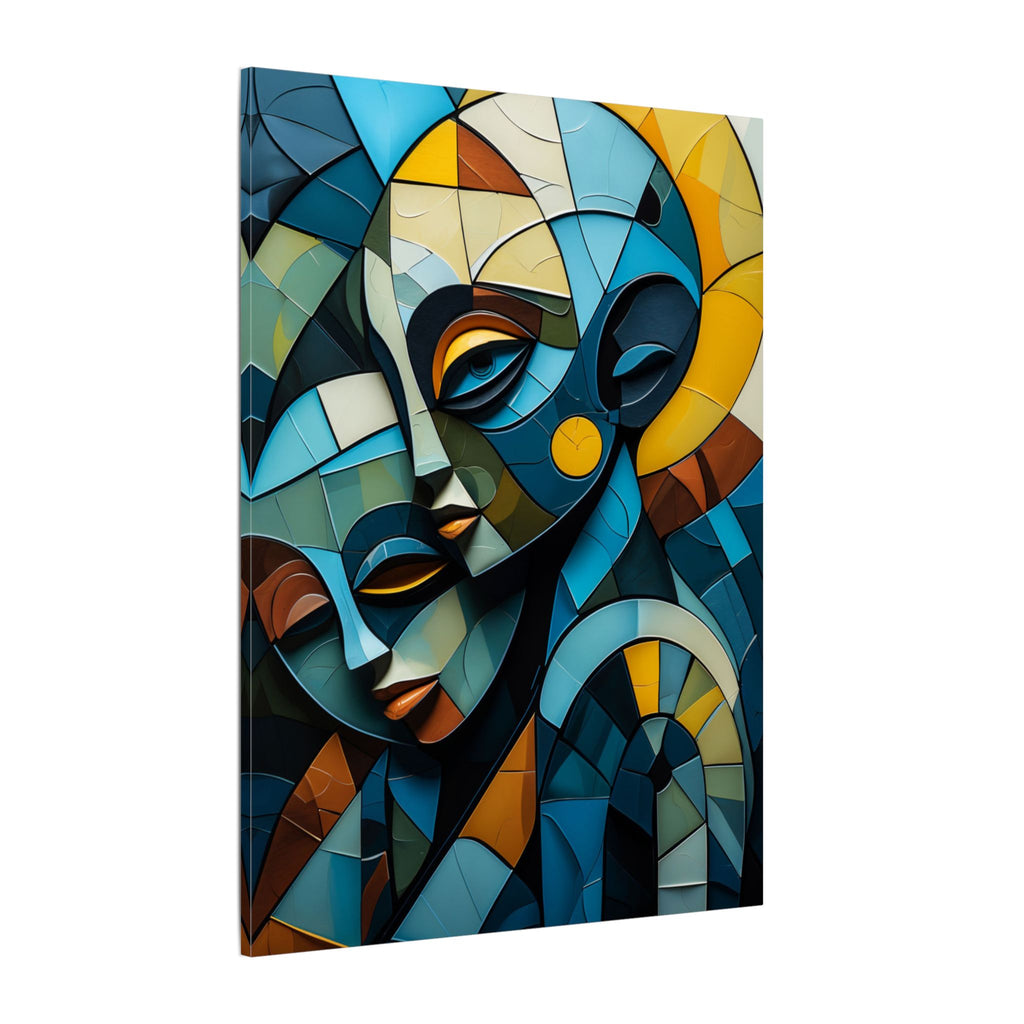 Shared Geometry – Abstract Dual Portrait Canvas Print