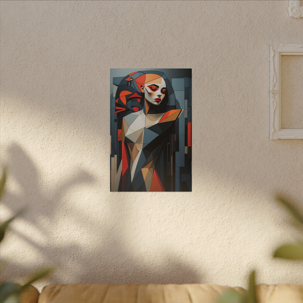 Composed in Structure – Geometric Female Portrait Canvas Print