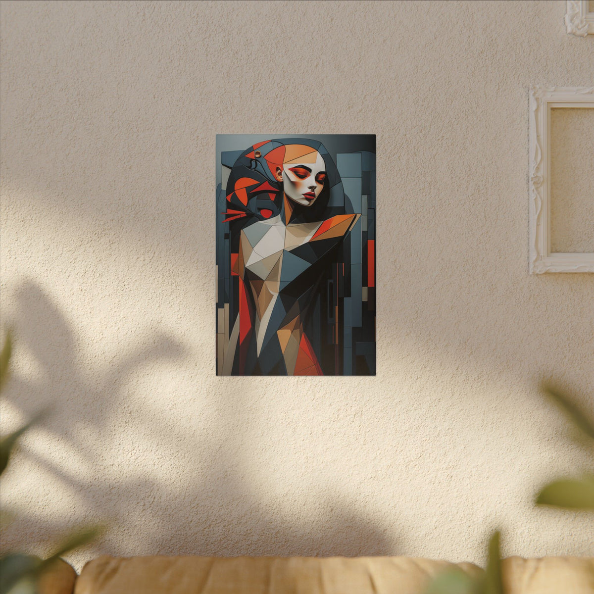 Composed in Structure – Geometric Female Portrait Canvas Print