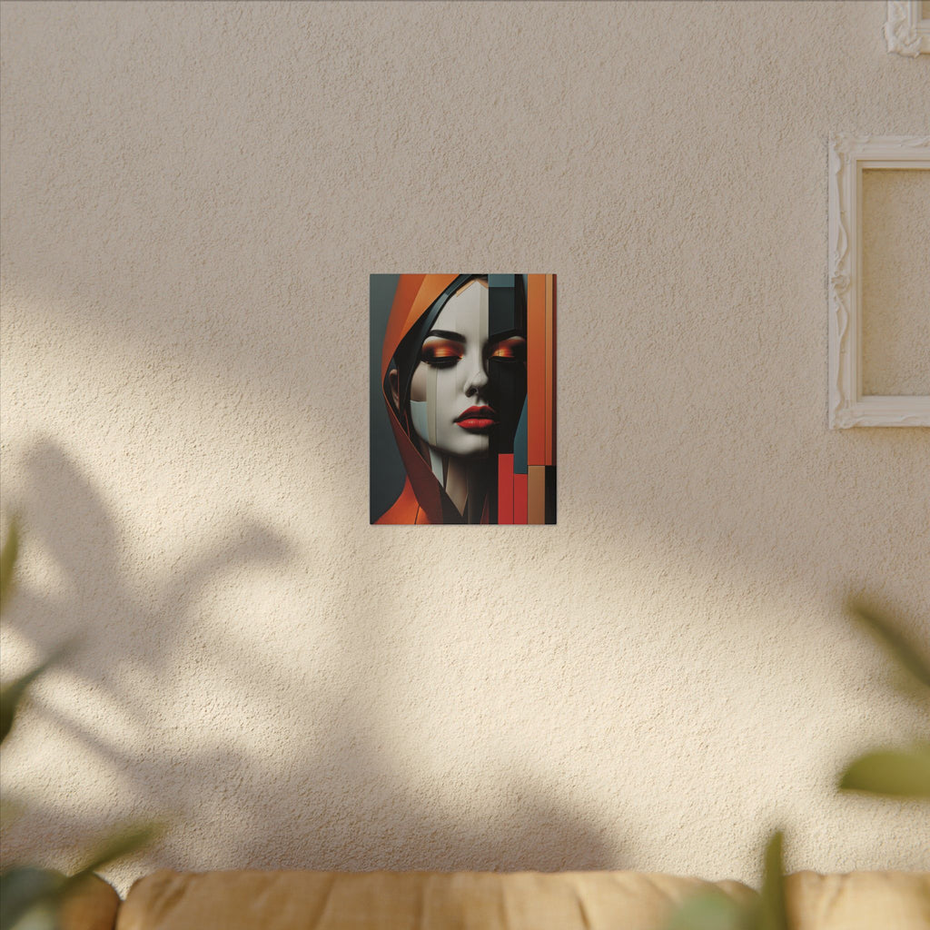 Becoming Art – Geometric Female Portrait Canvas Print