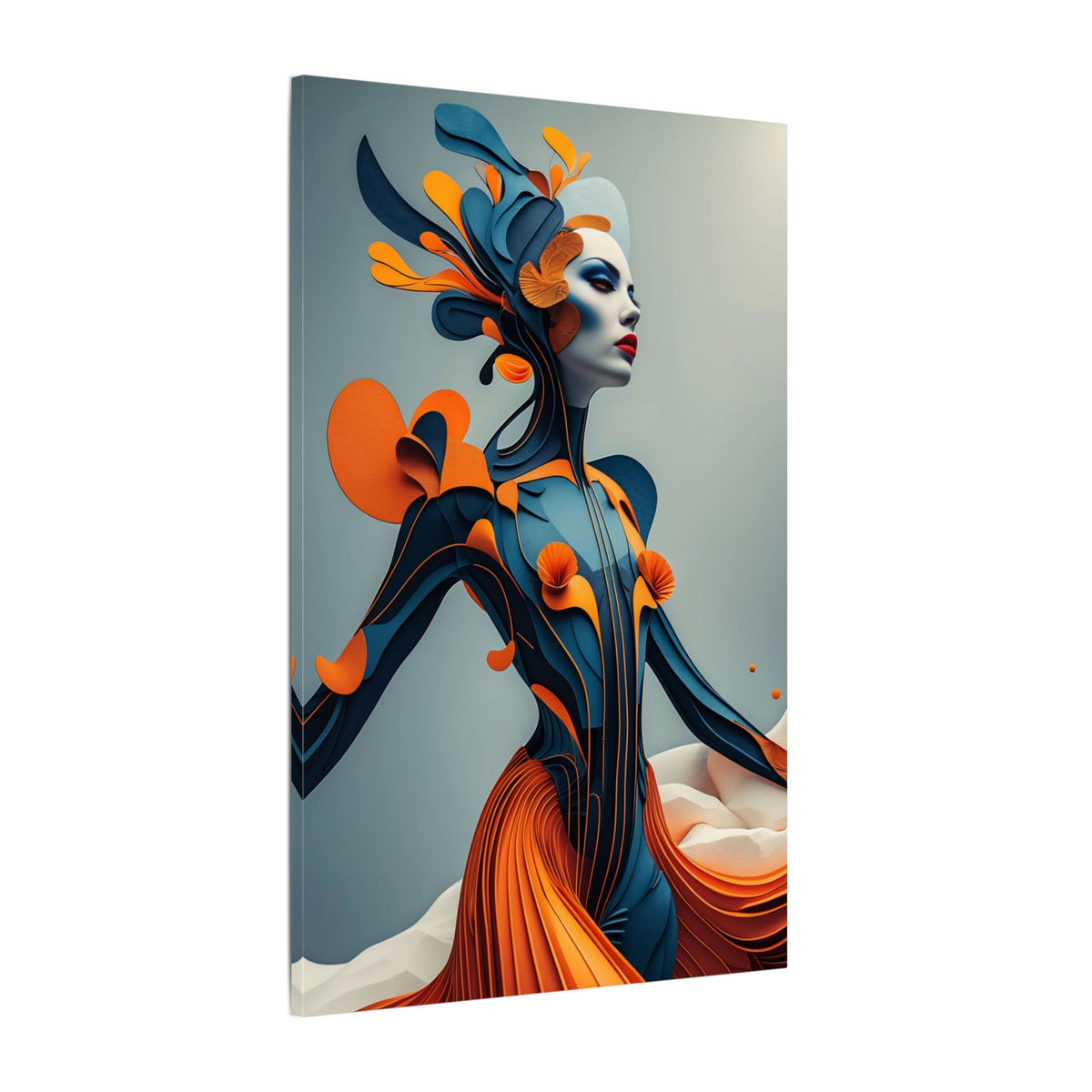 Dressed for Another World – Futuristic Fashion Portrait Canvas Print