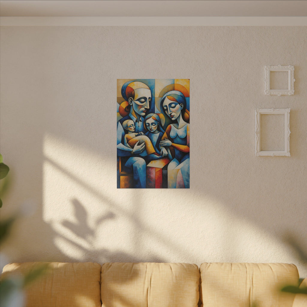 Held Together – Modern Geometric Family Portrait Canvas Print