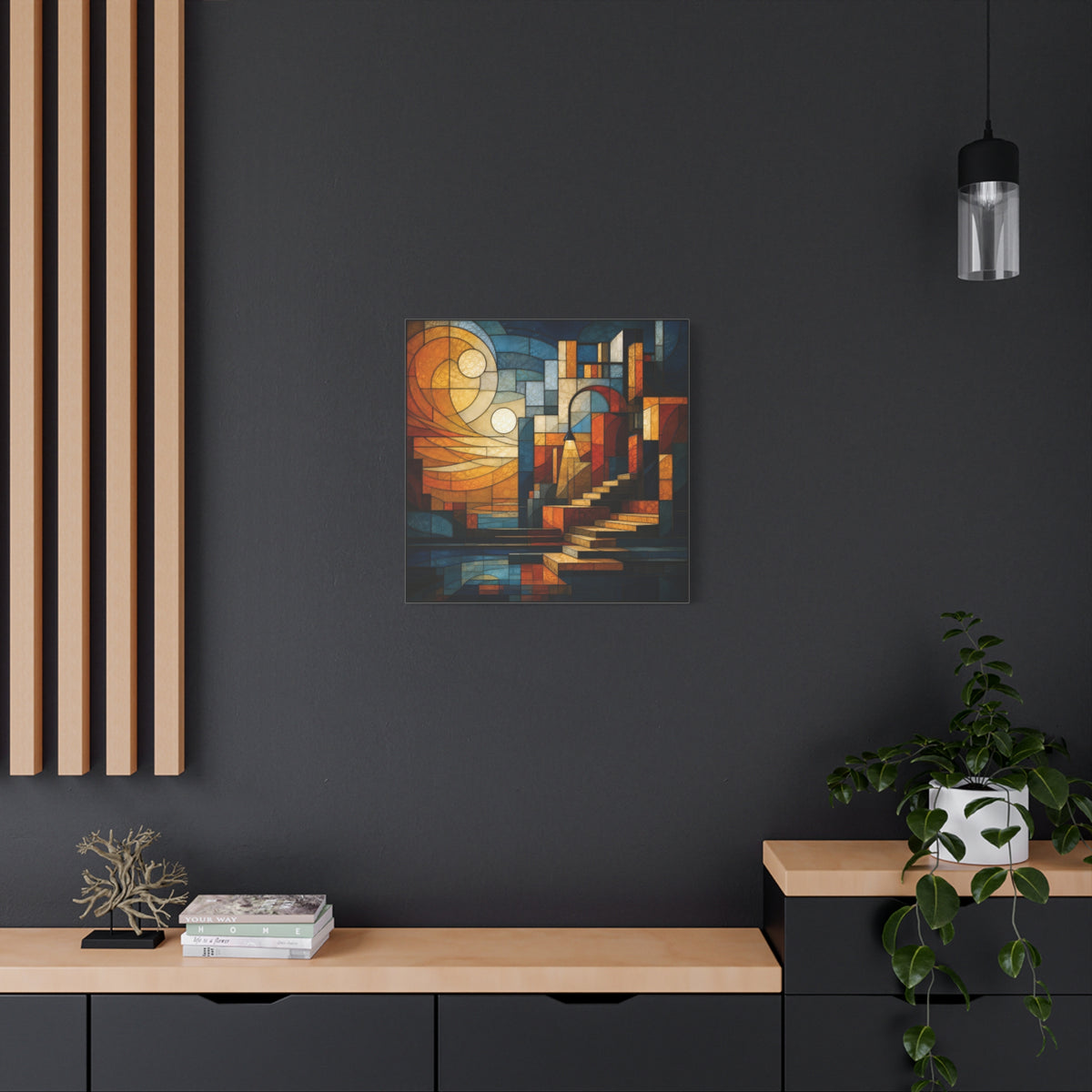 The Way Forward — Modern Architectural Stained Glass Abstract Wall Art